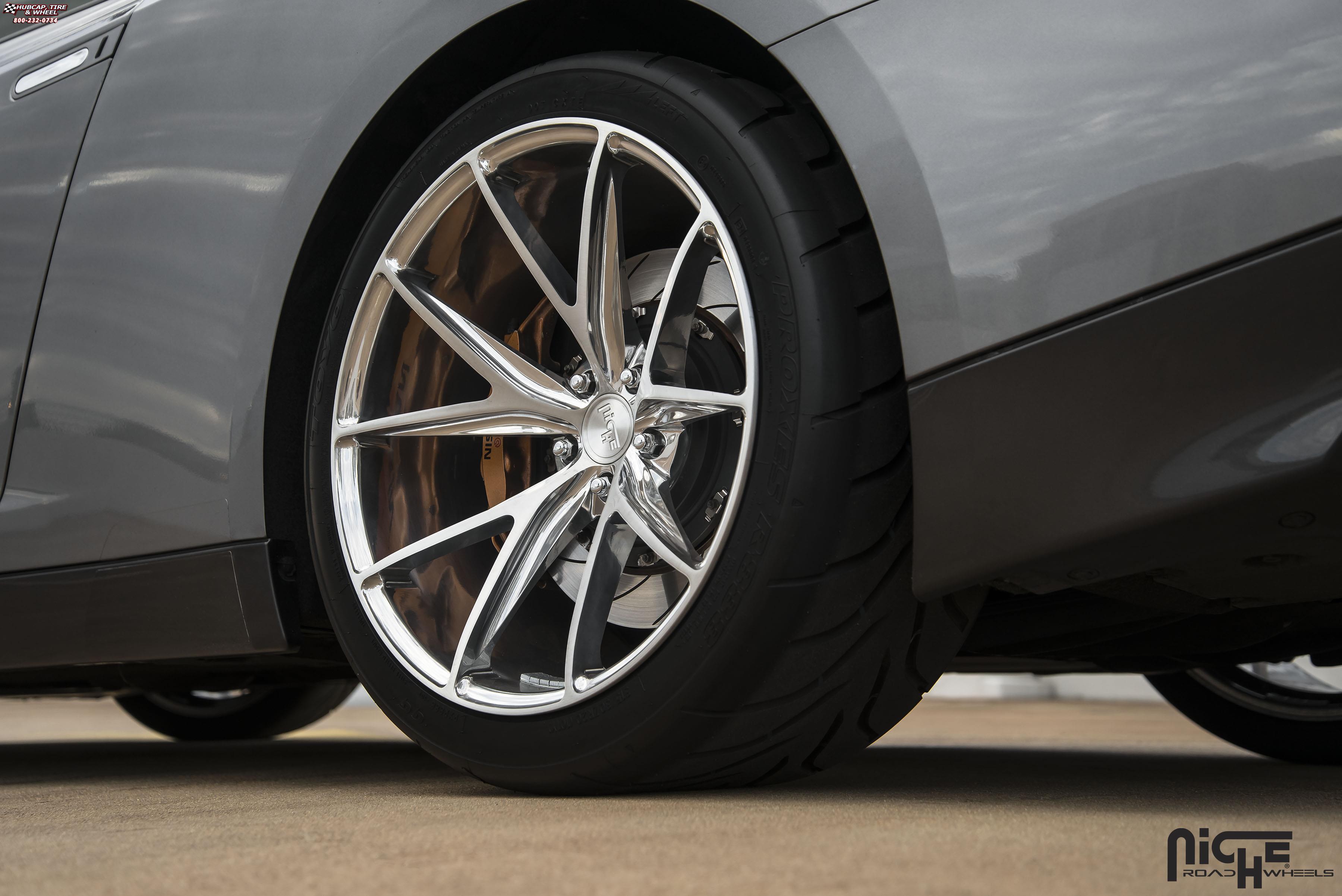 vehicle gallery/nissan gt r niche misano 20x10  Brused Face | Hi Luster Polished Windows wheels and rims